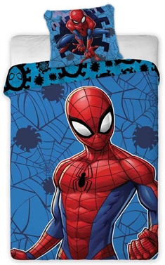 Spiderman sengetøj - Junior 100x140 cm - Spiderman sengesæt - 2 i 1 - 100% bomuld